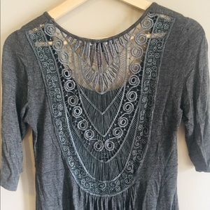 Cutout Back Heather Tunic